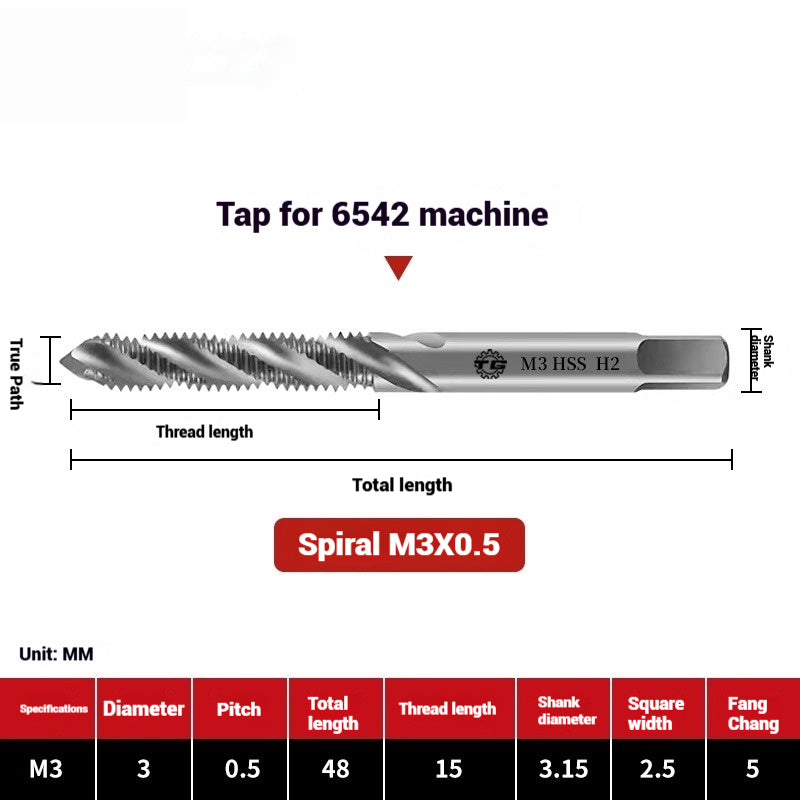 1089-Machine taps stainless steel special spiral apex straight flute taps fine-tooth tapping high-speed steel tapping drills Shandong Denso Pricision Tools Co.,Ltd.